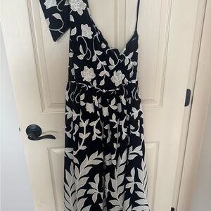 Anthropologie Black and White Floral Dress